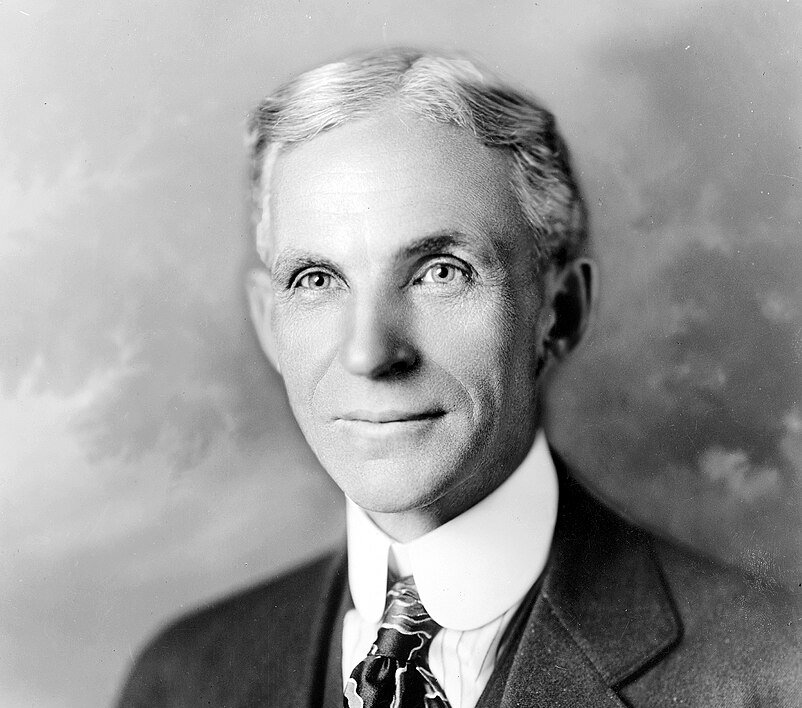 Grayscale Portrait Photo of Henry Ford in 1919