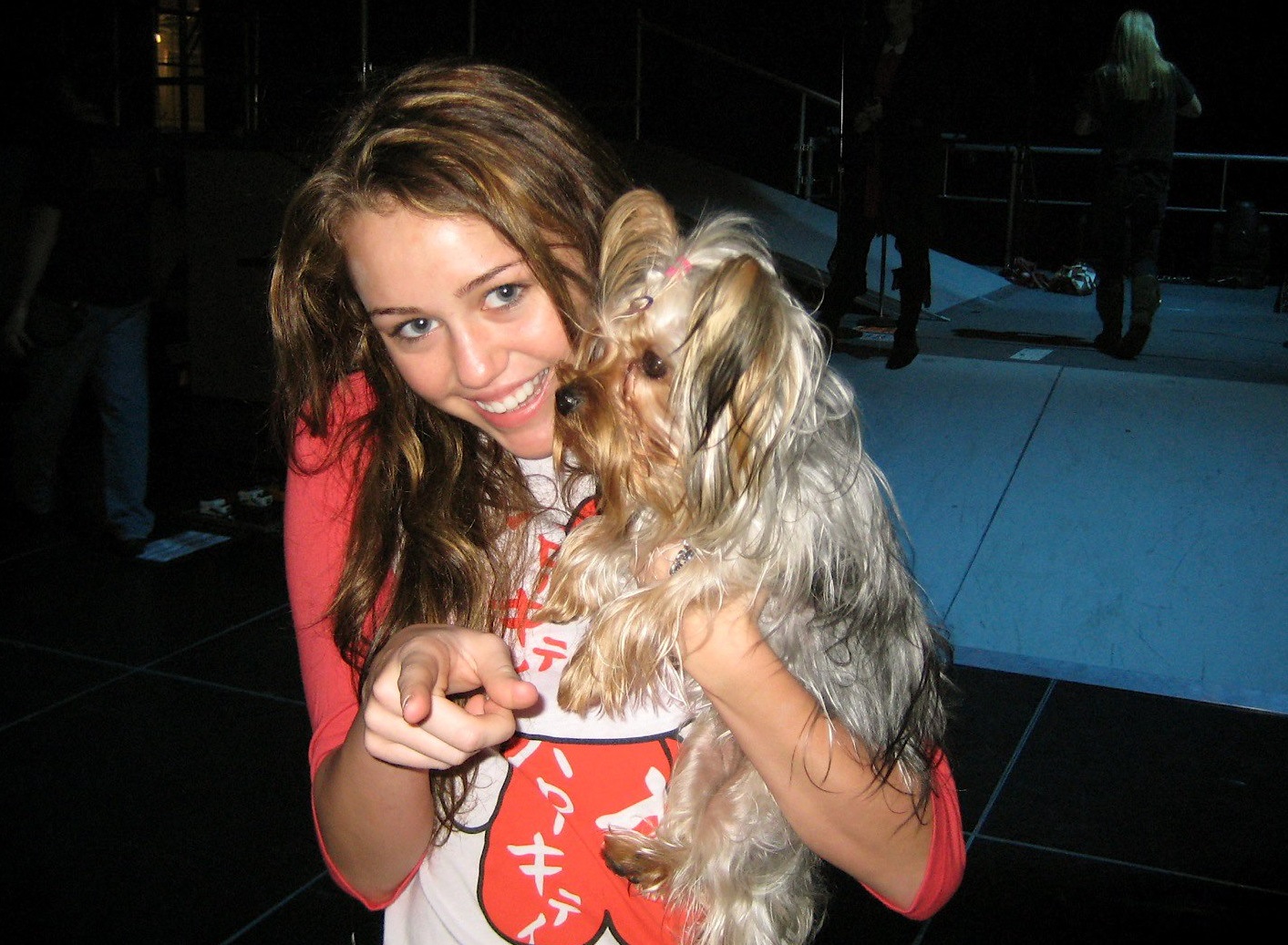 Miley and her dog Roadie - 2007