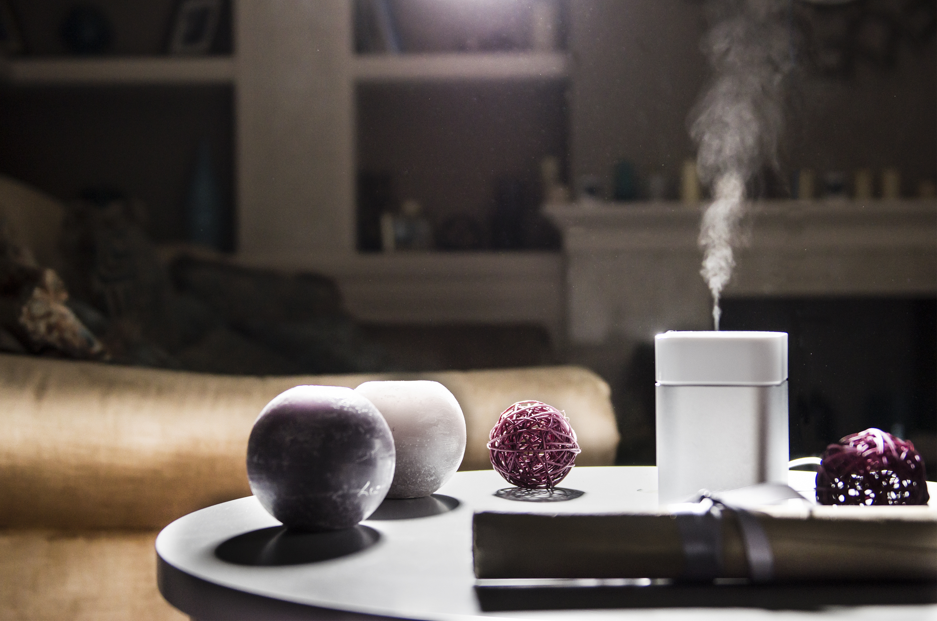 humidifier on the table in home interior