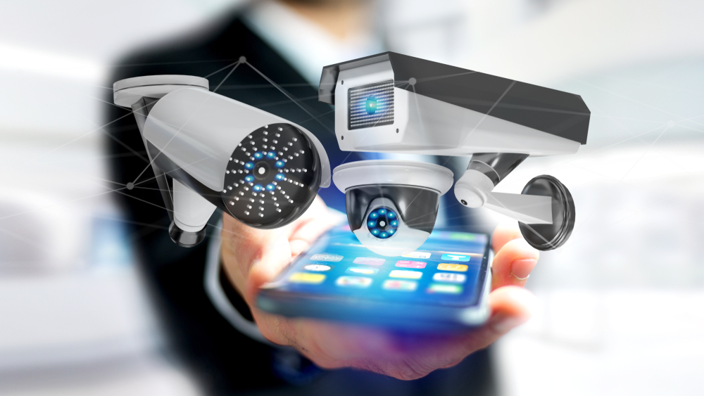 using a smartphone with a Security camera system and network connection