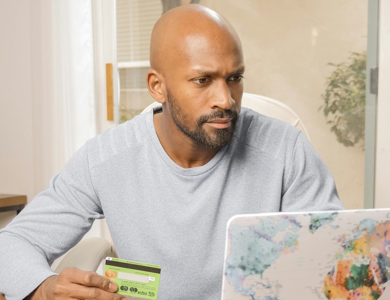 A Man is making Online Shopping