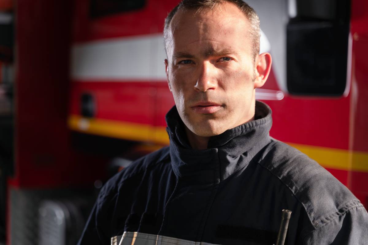 image of a male fire fighter