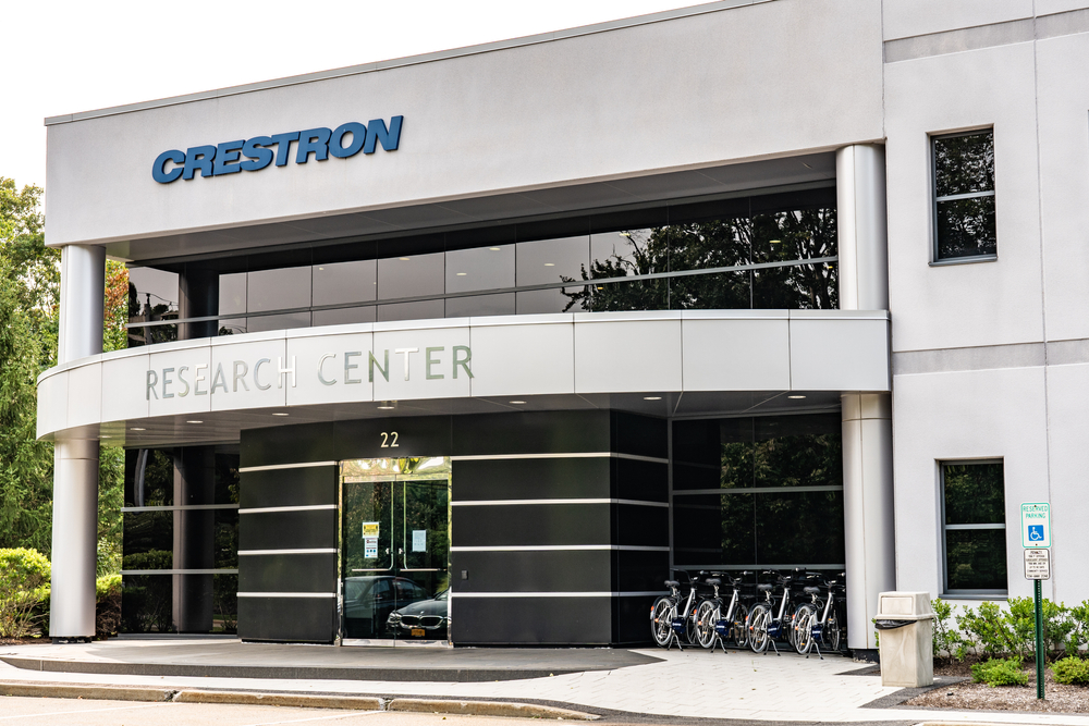 Front entry to the Research Center building of Crestron