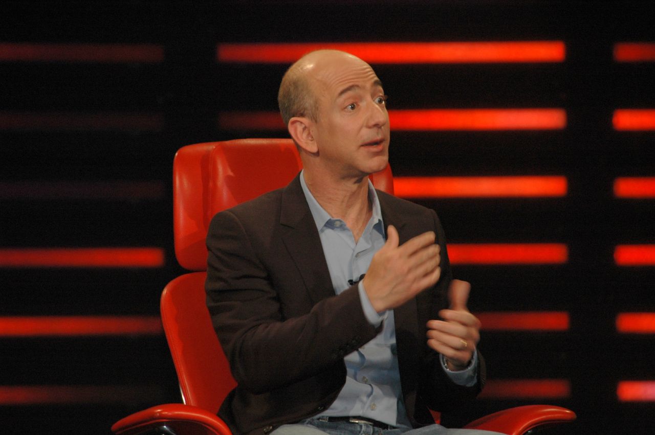 Jeff Bezos (Amazon) talking on stage.