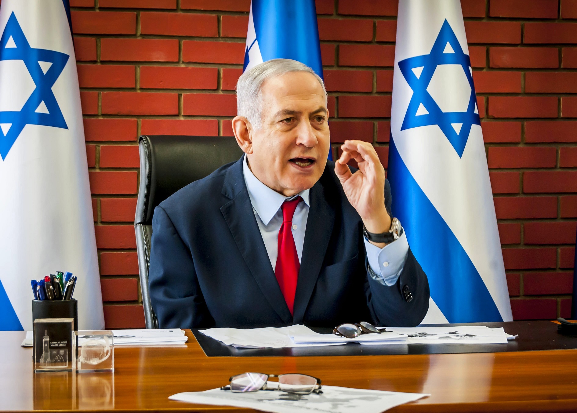 Prime minister of Israel meeting with journalists from the Israeli media - 2019