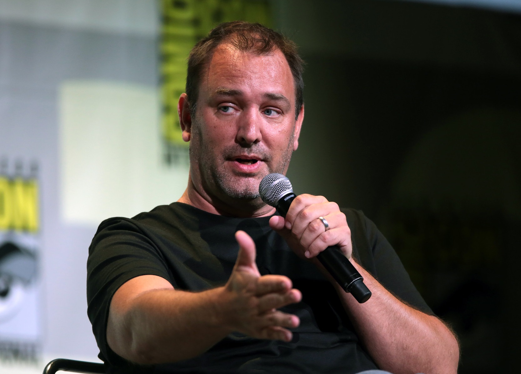 Trey Parker speaking at the 2016 San Diego Comic Con International