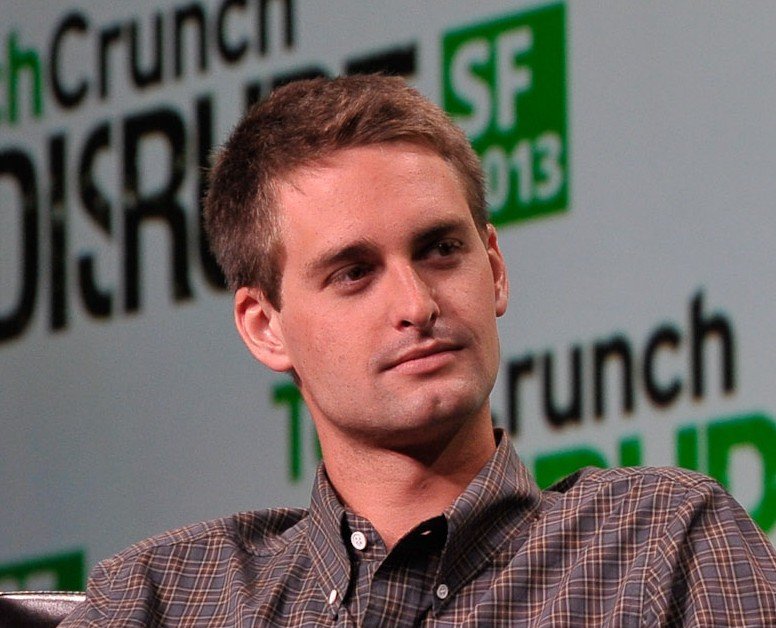 Evan Spiegel speaking at the TechCrunch Disrupt conference