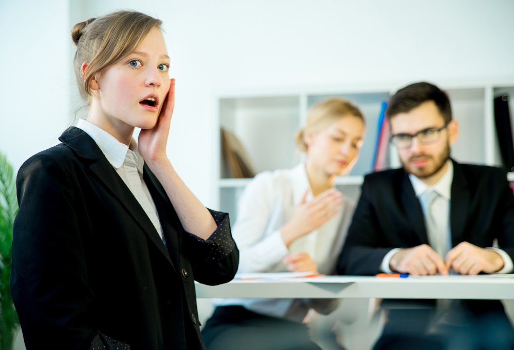 Portrait Photo of a woman during a job interview in office