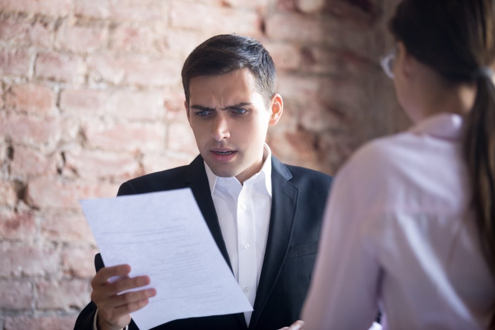 Portrait Photo of a woman during a job interview in office