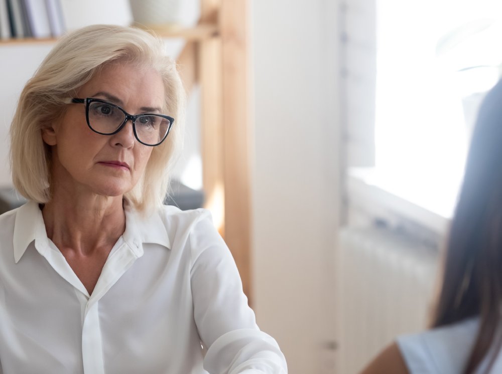Portrait Photo of a woman during a job interview in office