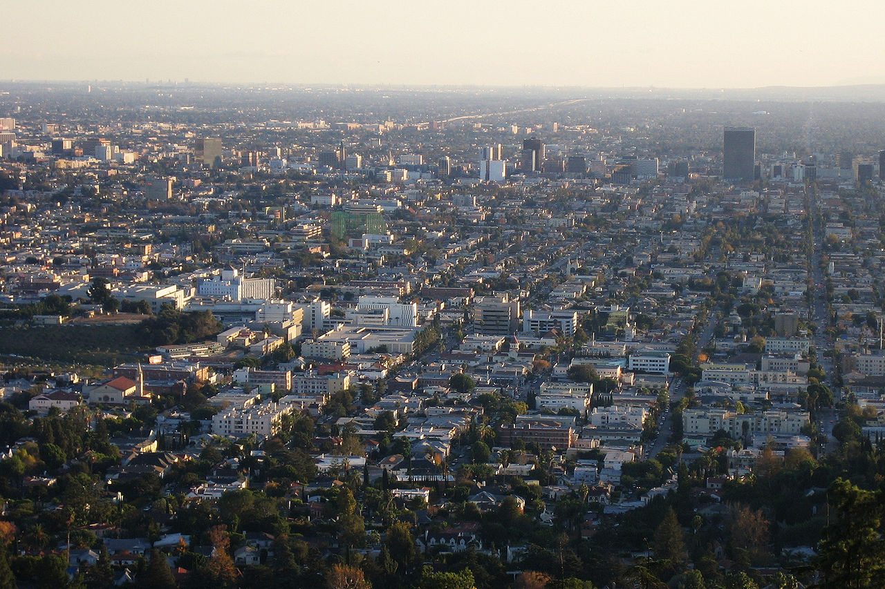 View of the Los Angeles Basin in California
