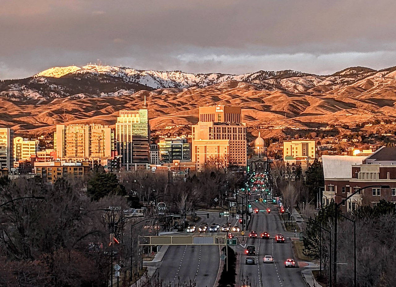 Boise, ID skyline in winter