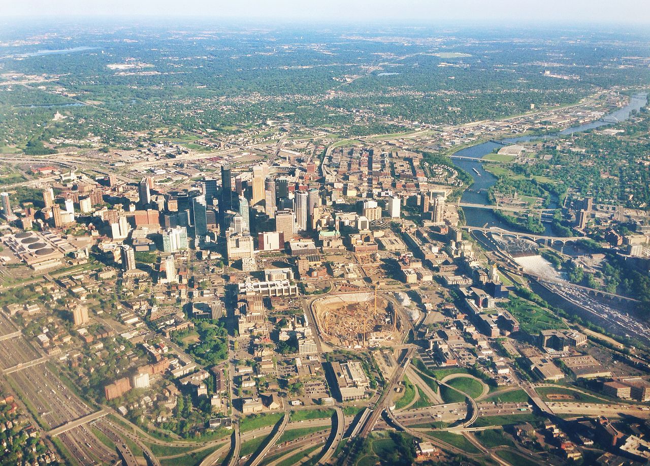 Minneapolis Skyline From The Air