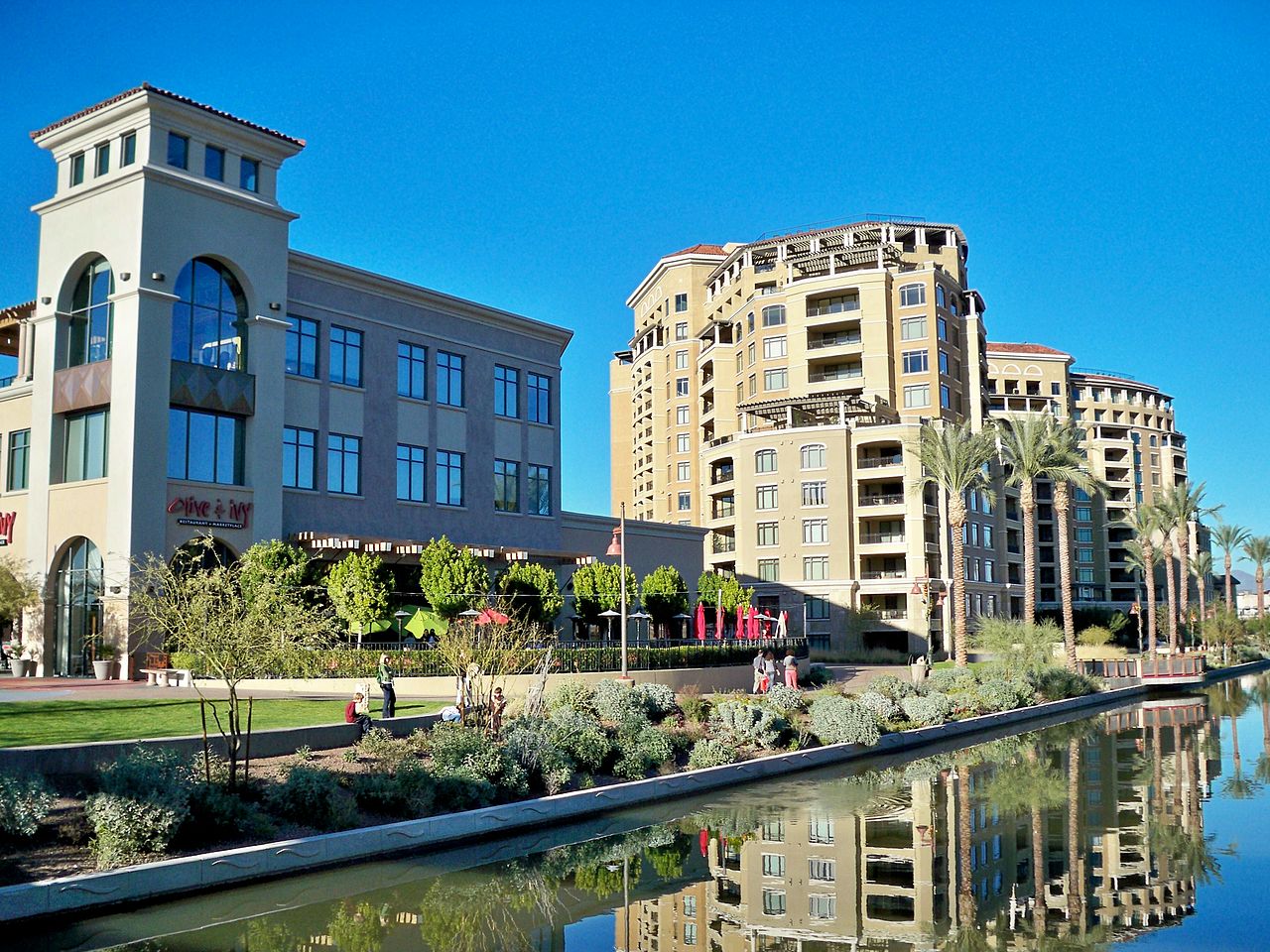 View of the Scottsdale Waterfront on a clear December day