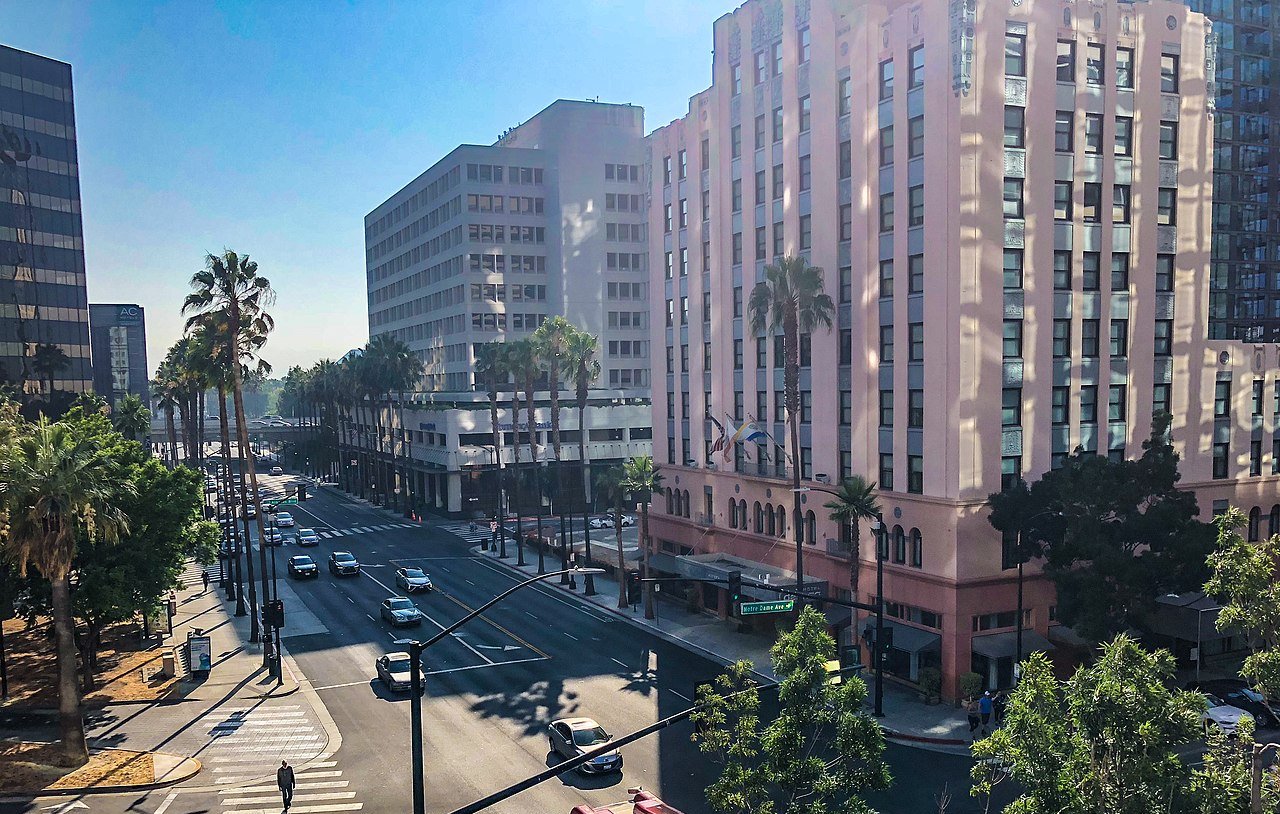 View from a parking deck at the corner of East Santa Clara Street and Notre Dame Avenue