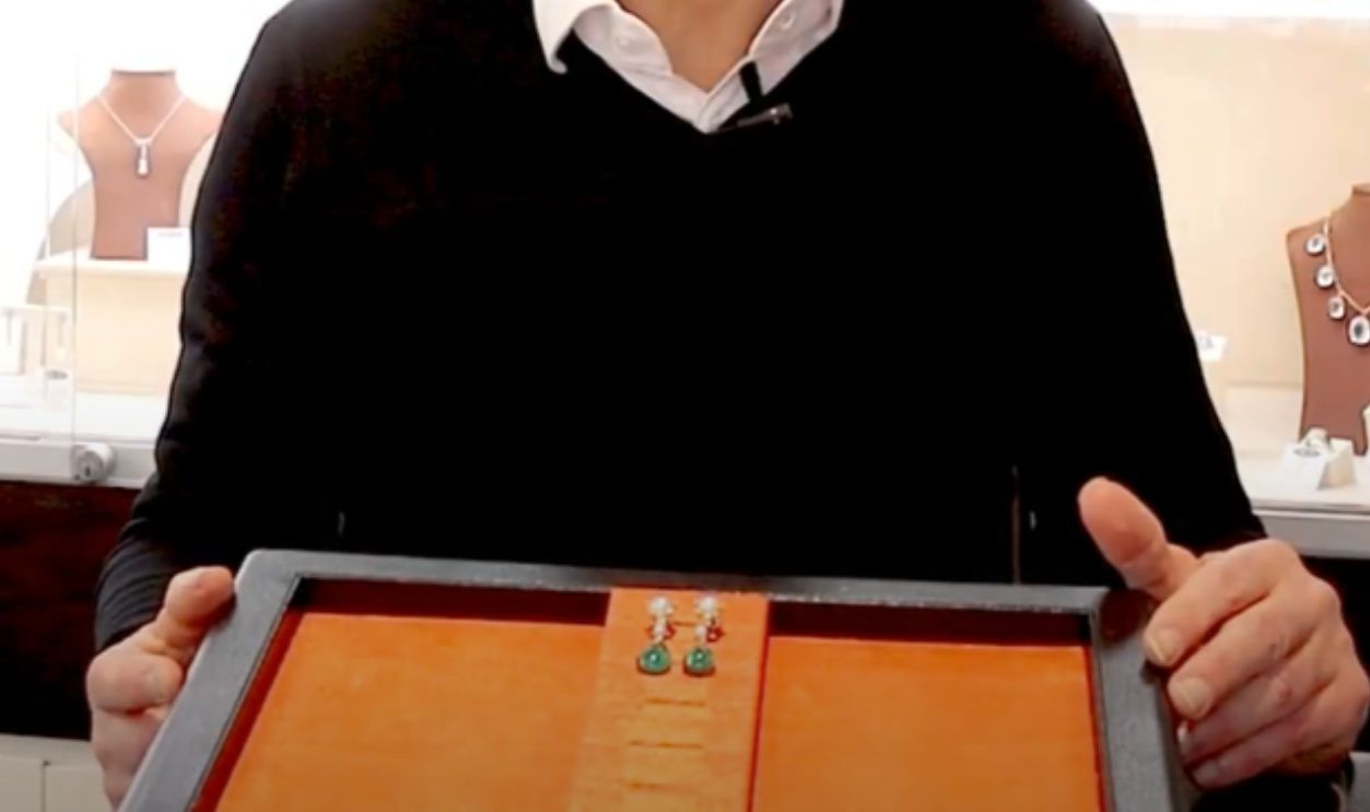 Yellow Gold And Emerald Drop Earrings