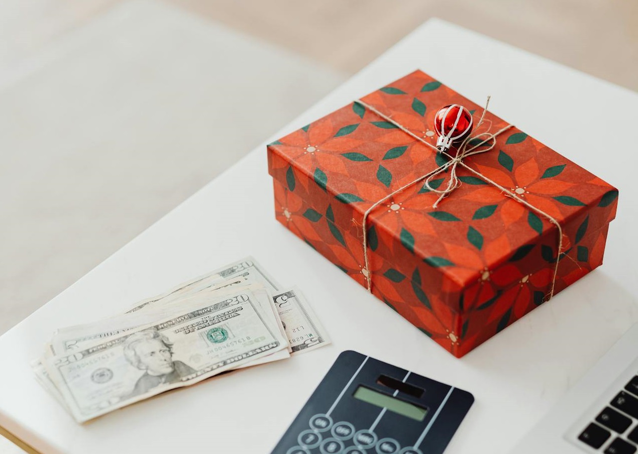 Money and Present on Table