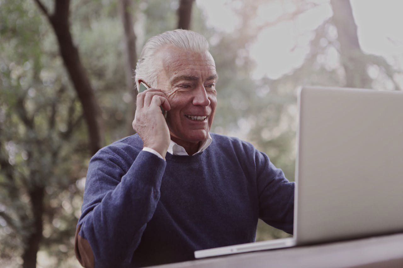 Adult Man Wearing Blue Sweater