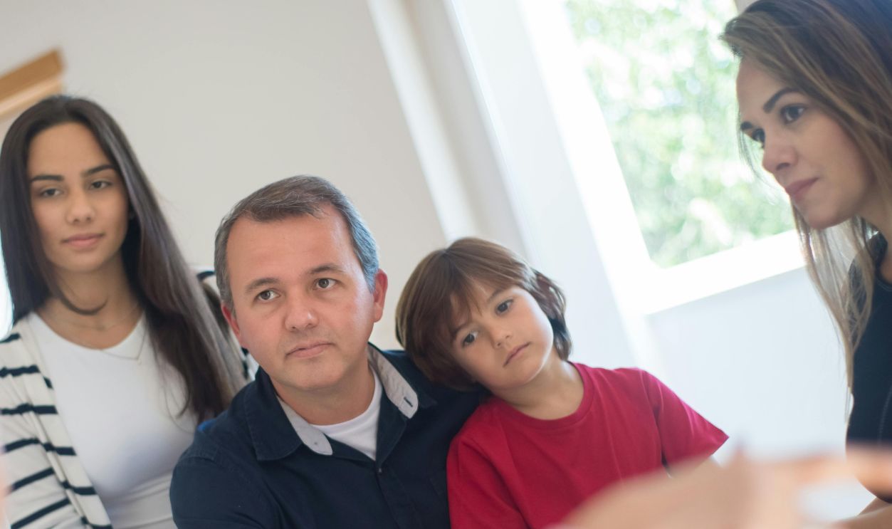 Family sitting at the table