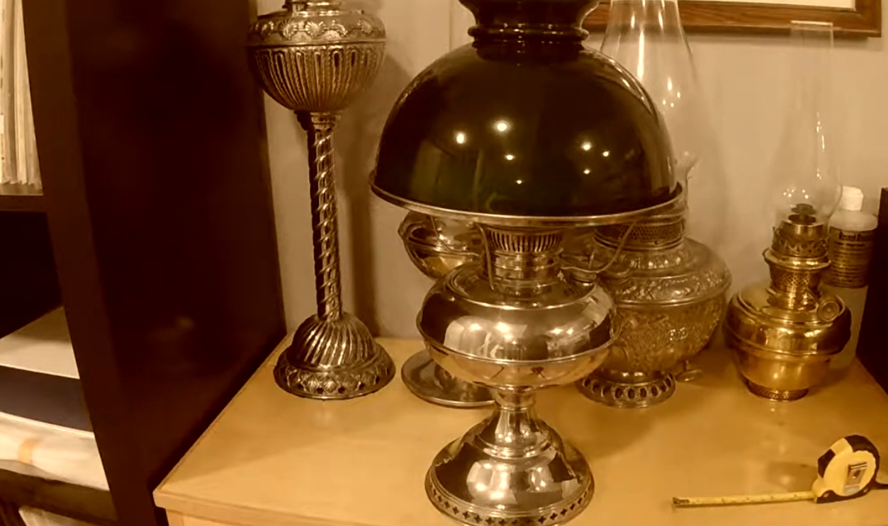 Rayo Nickel-Plated Table Lantern (1910s)