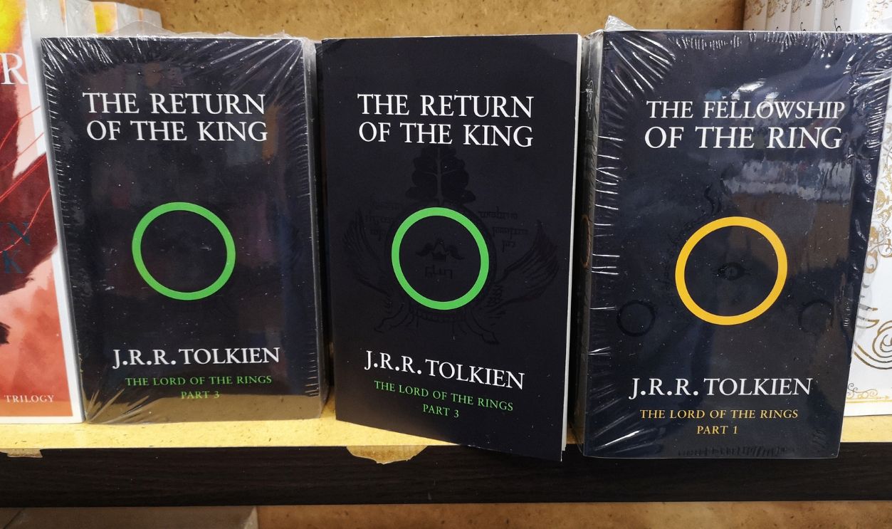 Bukit Tinggi, Malaysia - 23 February 2020 : Displayed for sell a new book written by J. R. R. TOLKIEN on the shelf in book stores with selective focus.