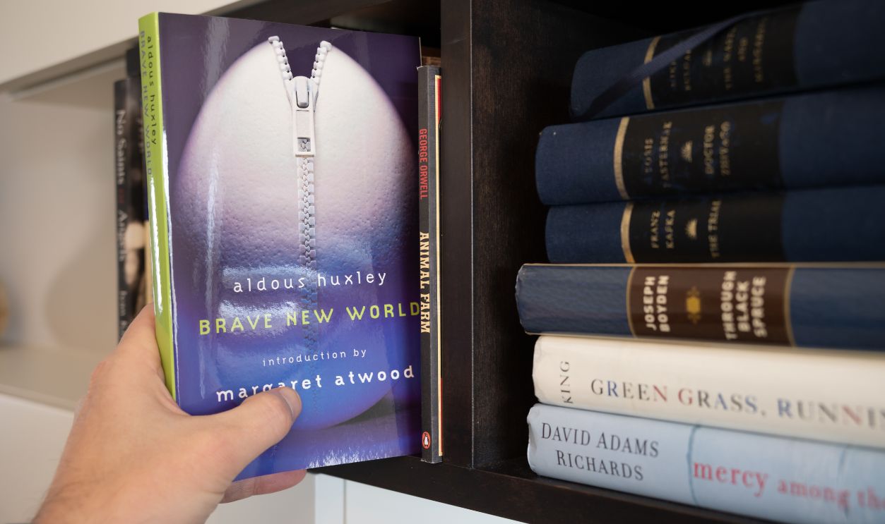 Calgary, Alberta - September 29, 2022: Cover of Aldous Huxley's Brave New World.