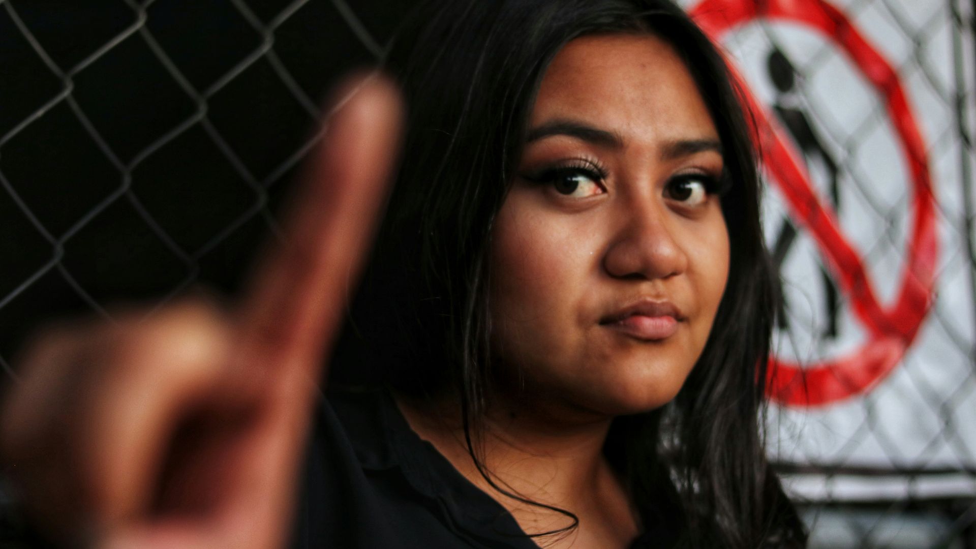 woman in black crew neck shirt