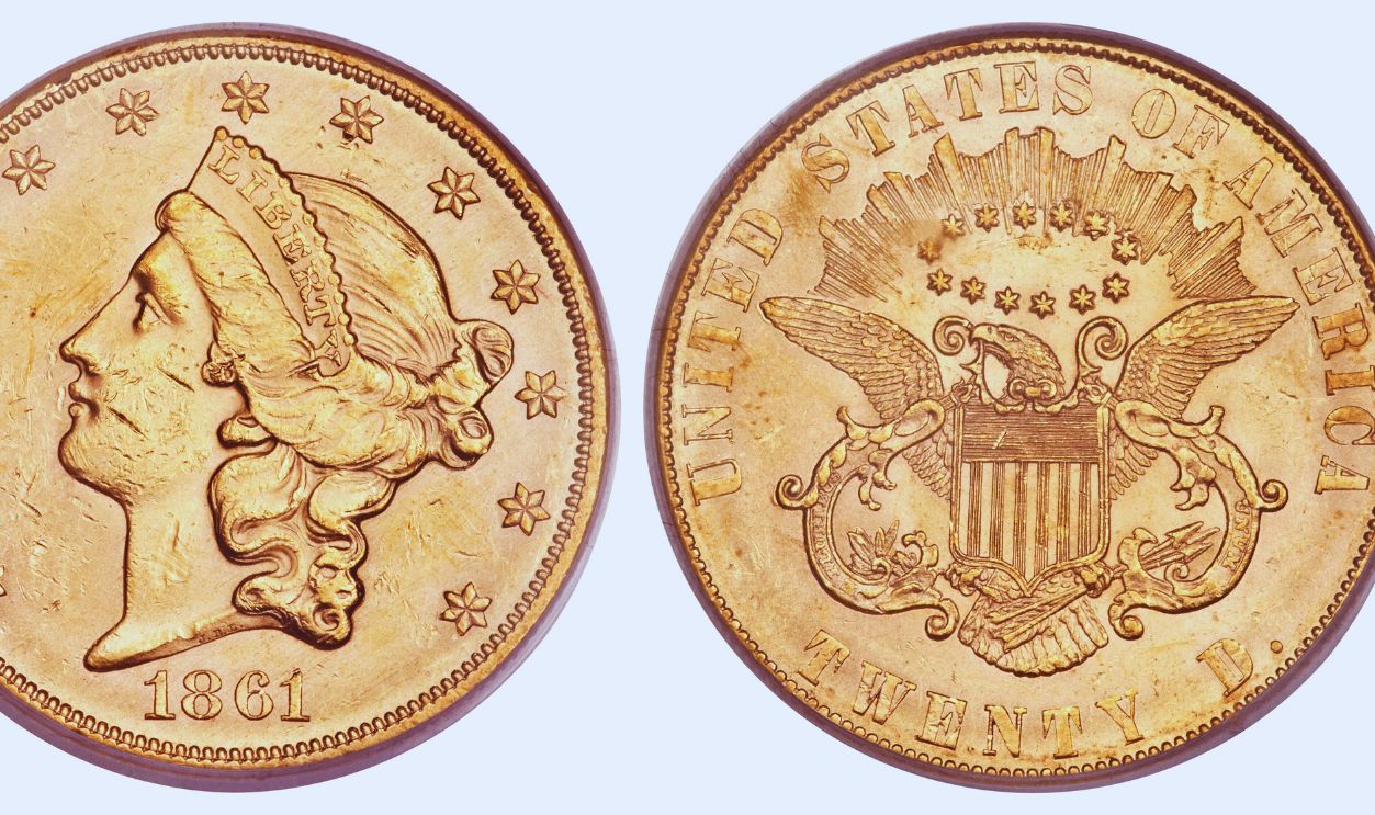 1861 Paquet Liberty Head Double Eagle