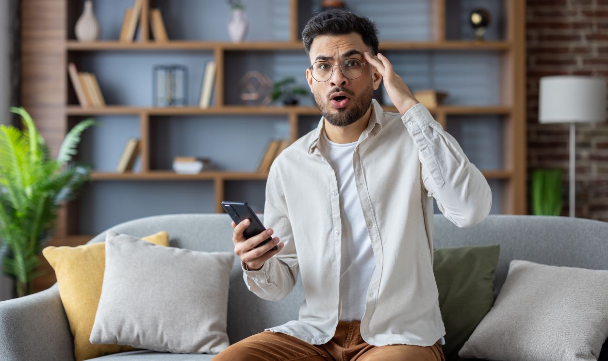 A person with a surprised expression.