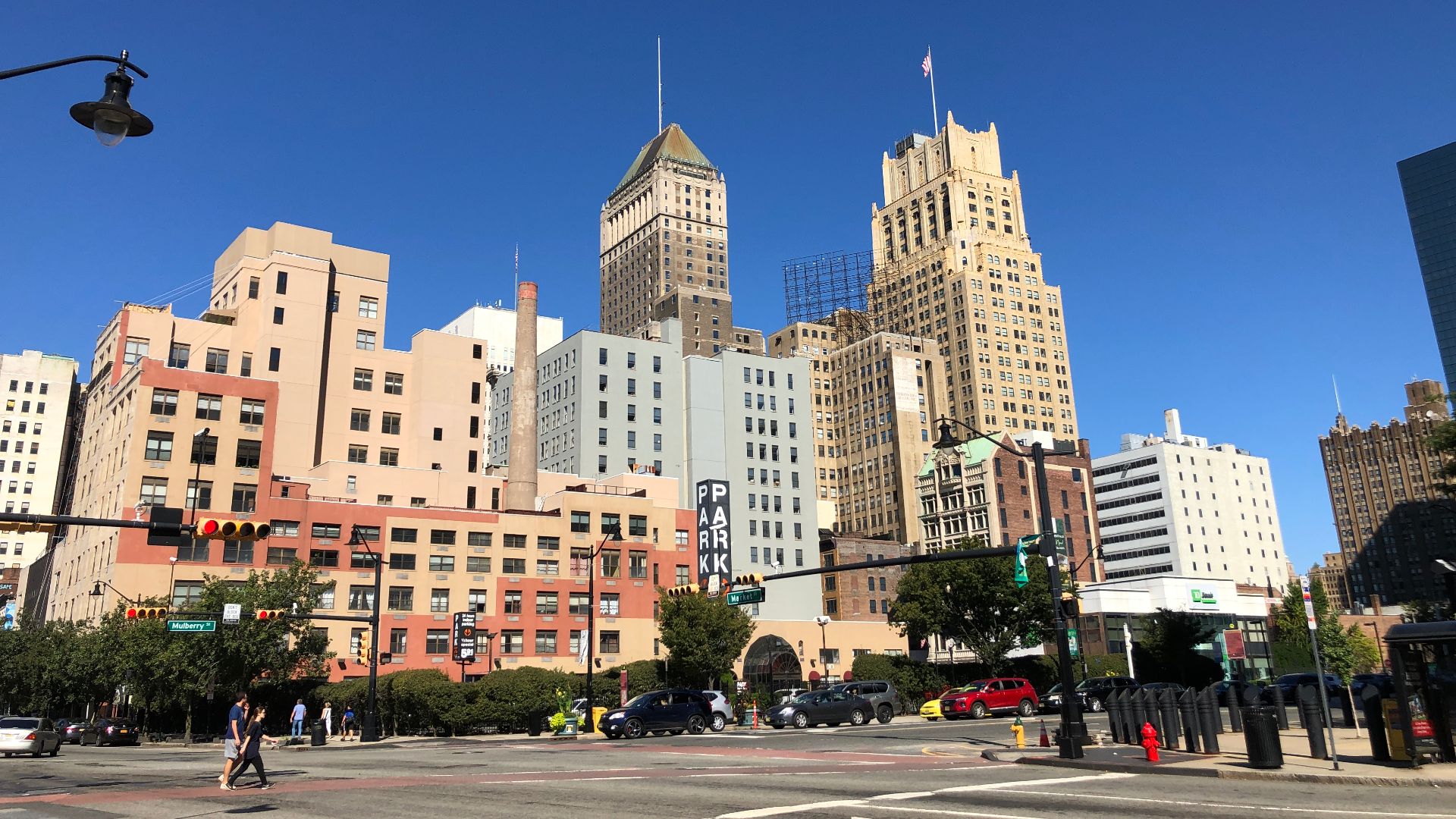 File:2021-09-25 10 50 38 View of downtown Newark from the intersection of Essex County Route 510 (Market Street) and Mulberry Street in Newark, Essex County, New Jersey.jpg