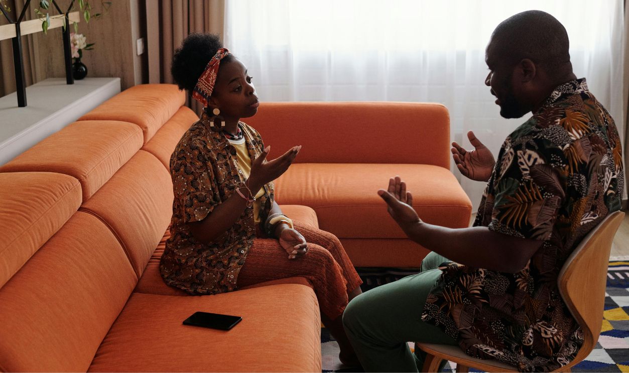 Couple having a conversation