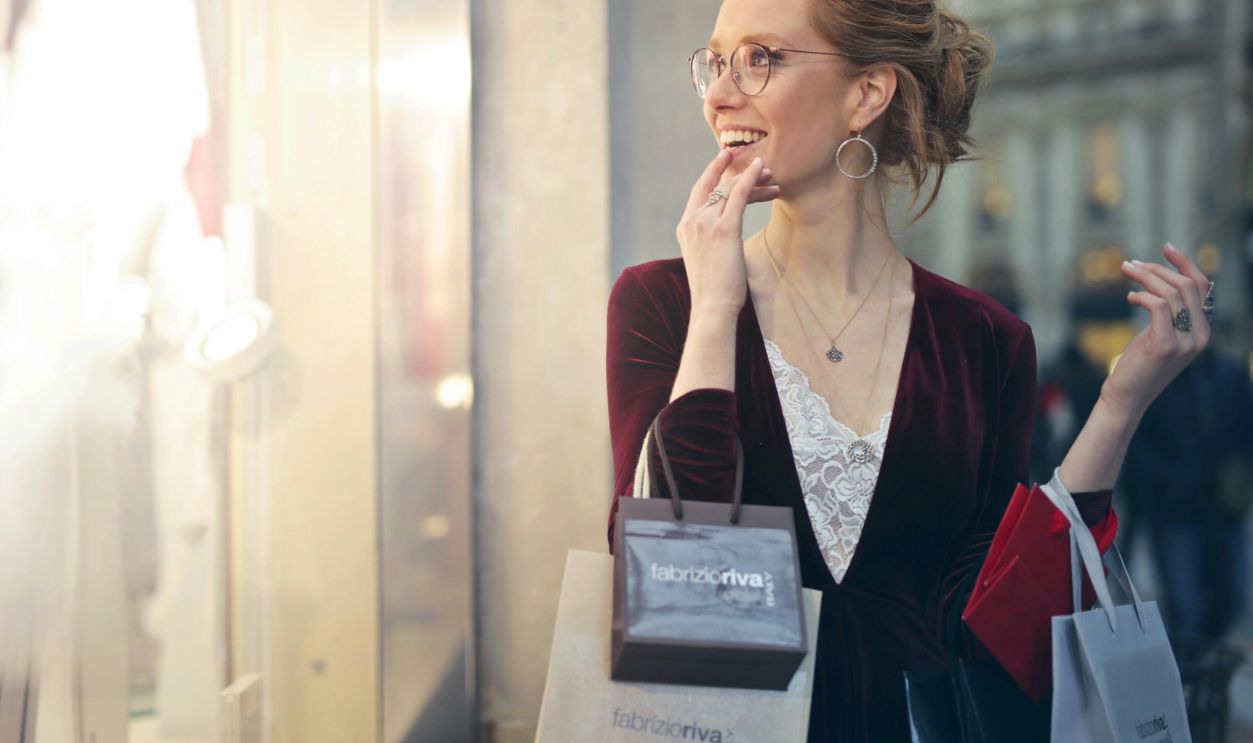 Woman Carrying Tote Bags