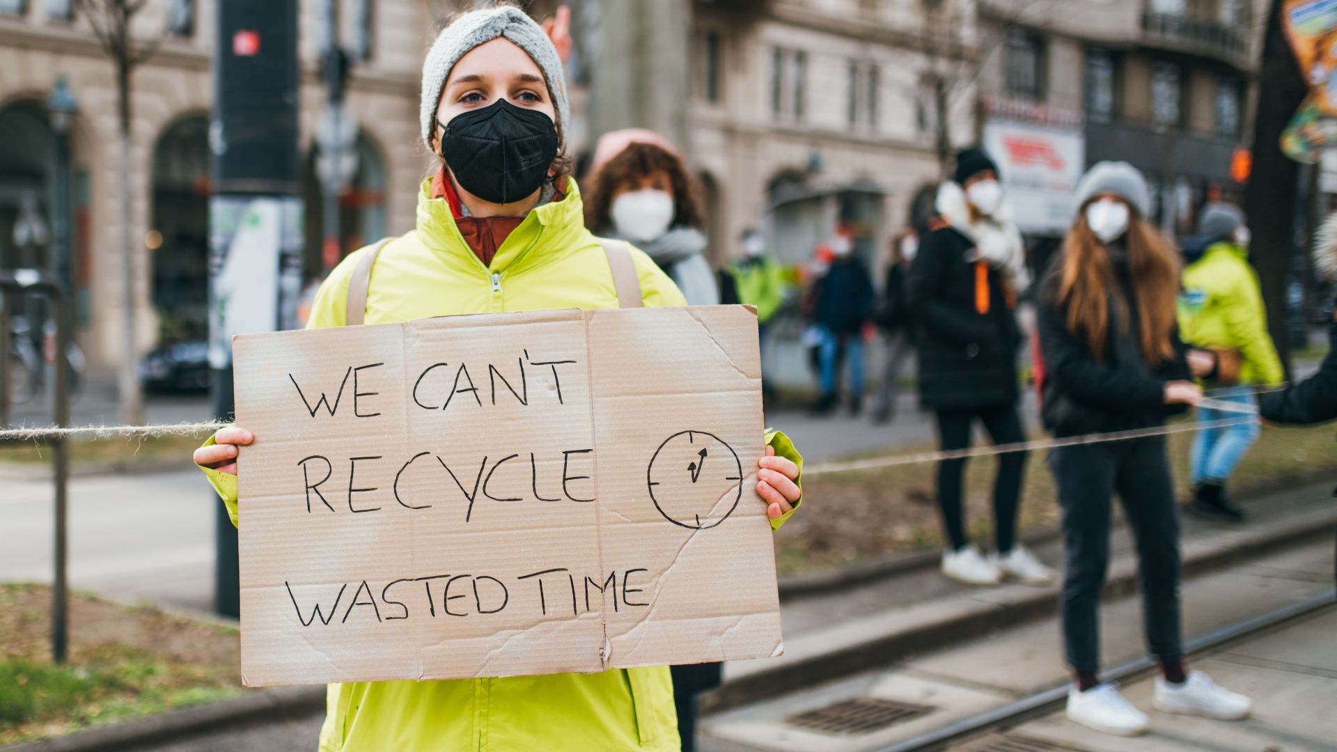 File:Demonstrator with a sign that reads