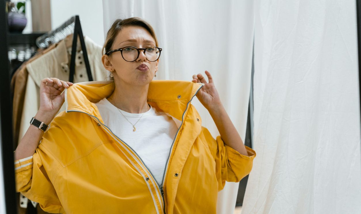 Woman in Yellow Zip Up Jacket