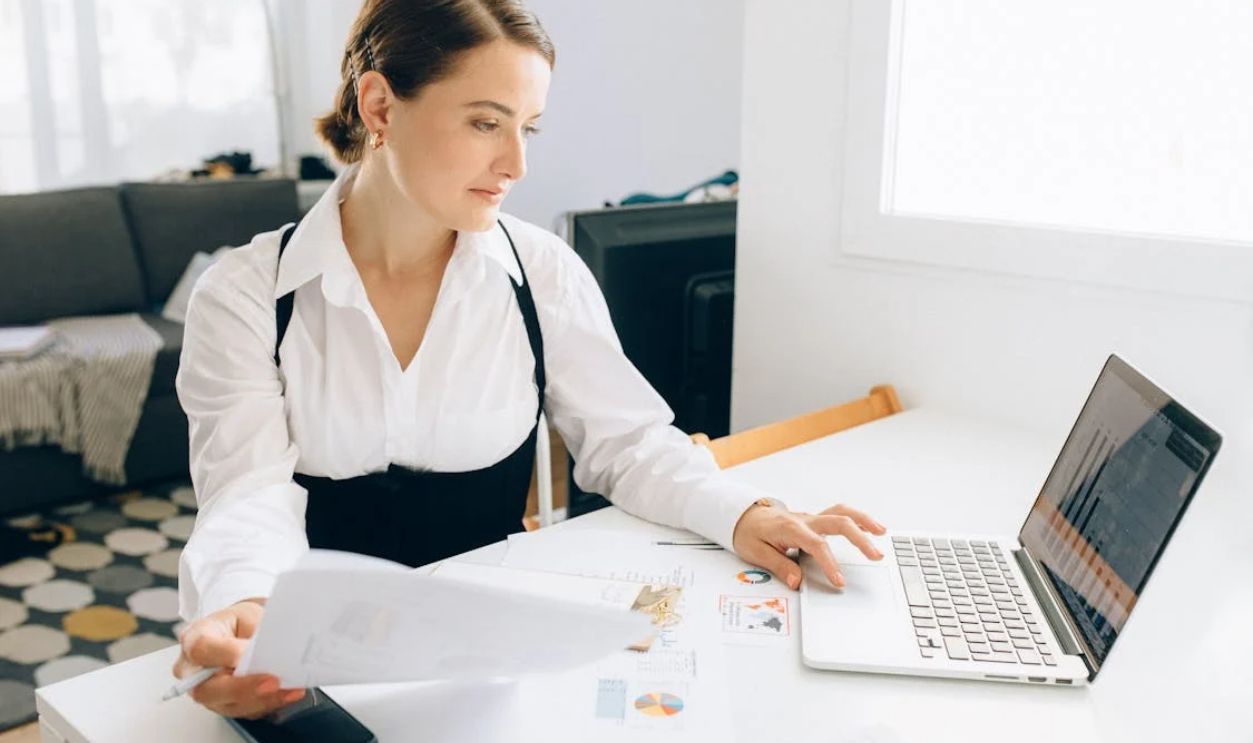 A Woman using a Laptop