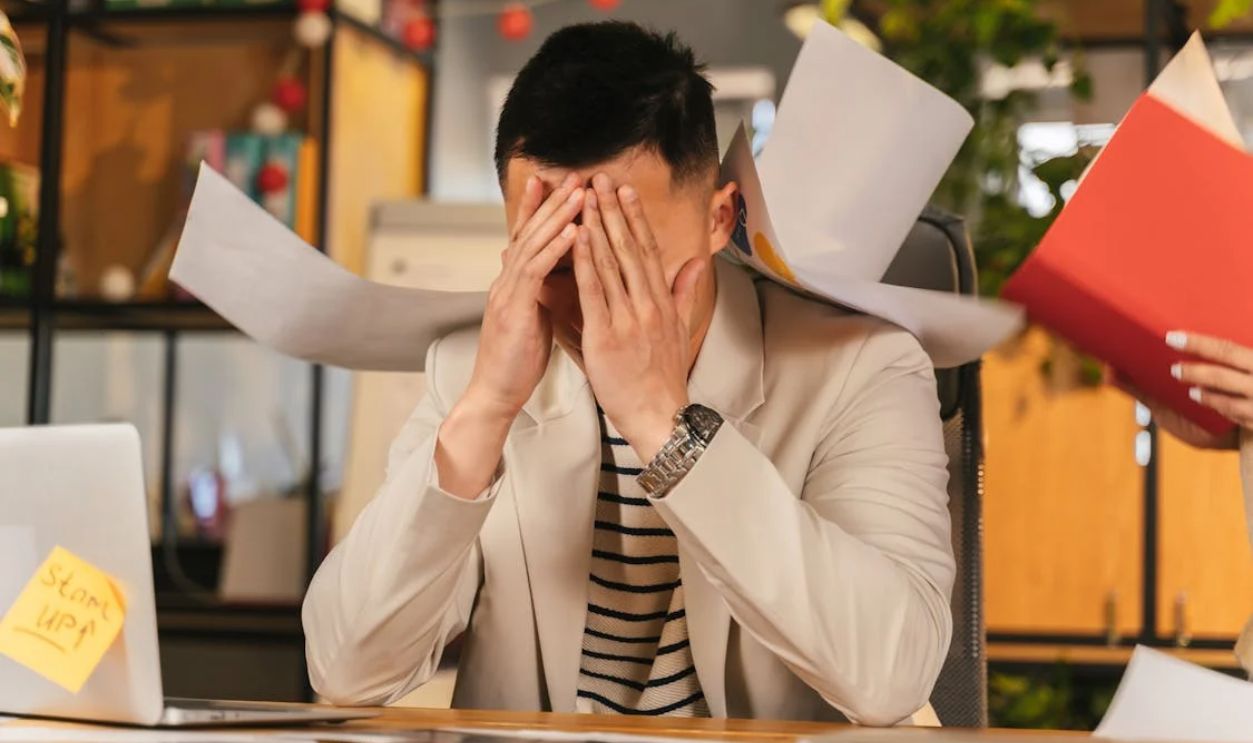 Man Stressed at Work 