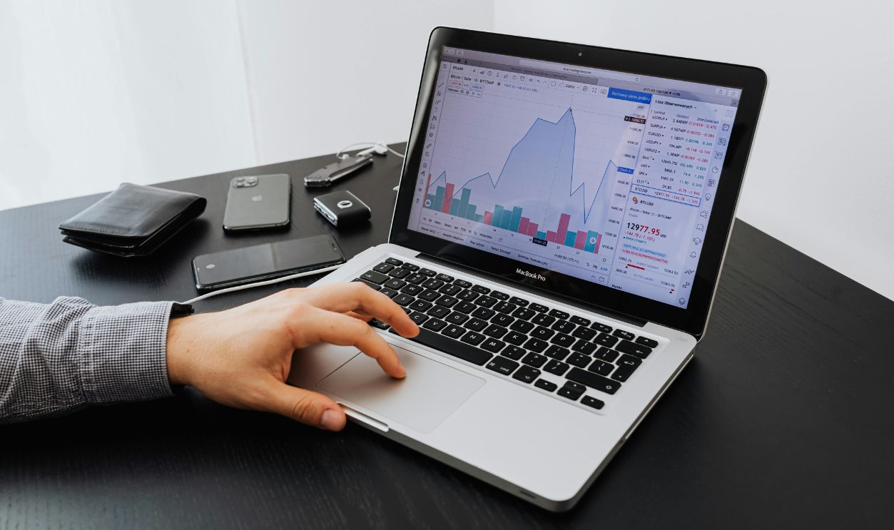 Close-Up Shot of a Person Using a Laptop