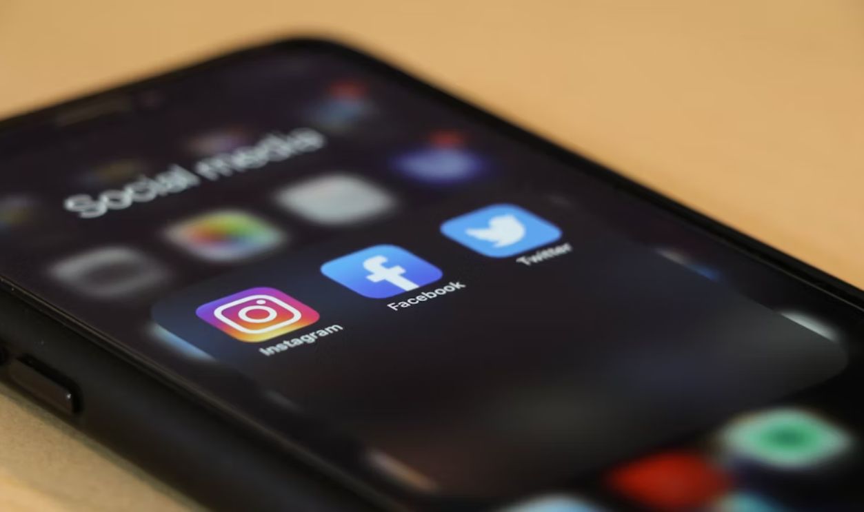 Close up Social media app