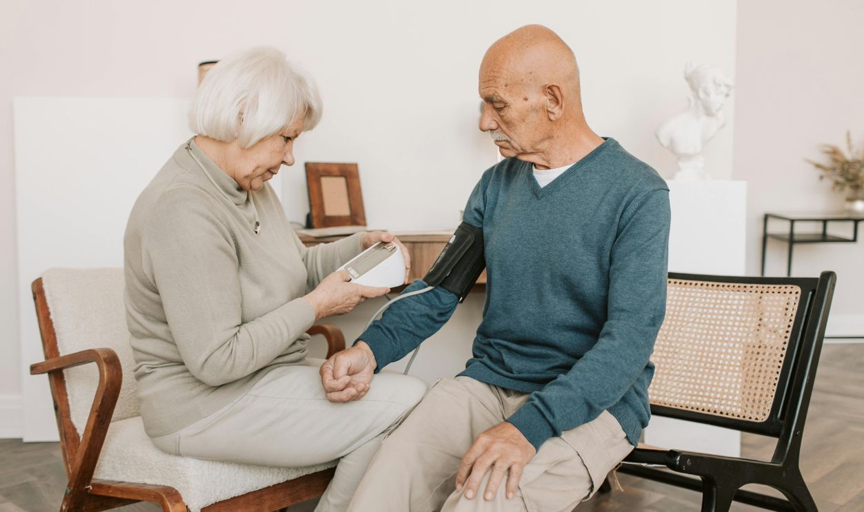 Checking blood pressure