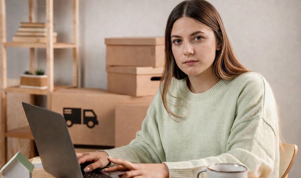 Woman doing dropshipping