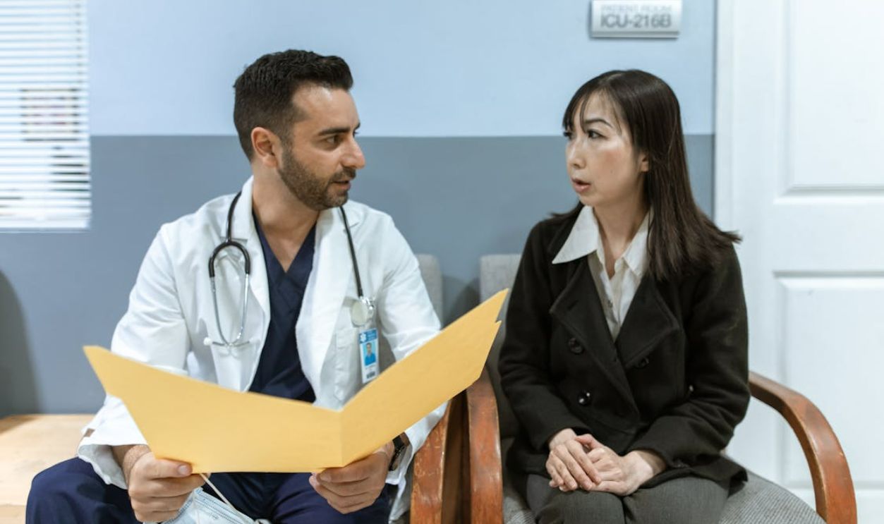 Woman with medical bills