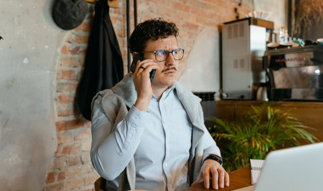 Father talking on the Phone