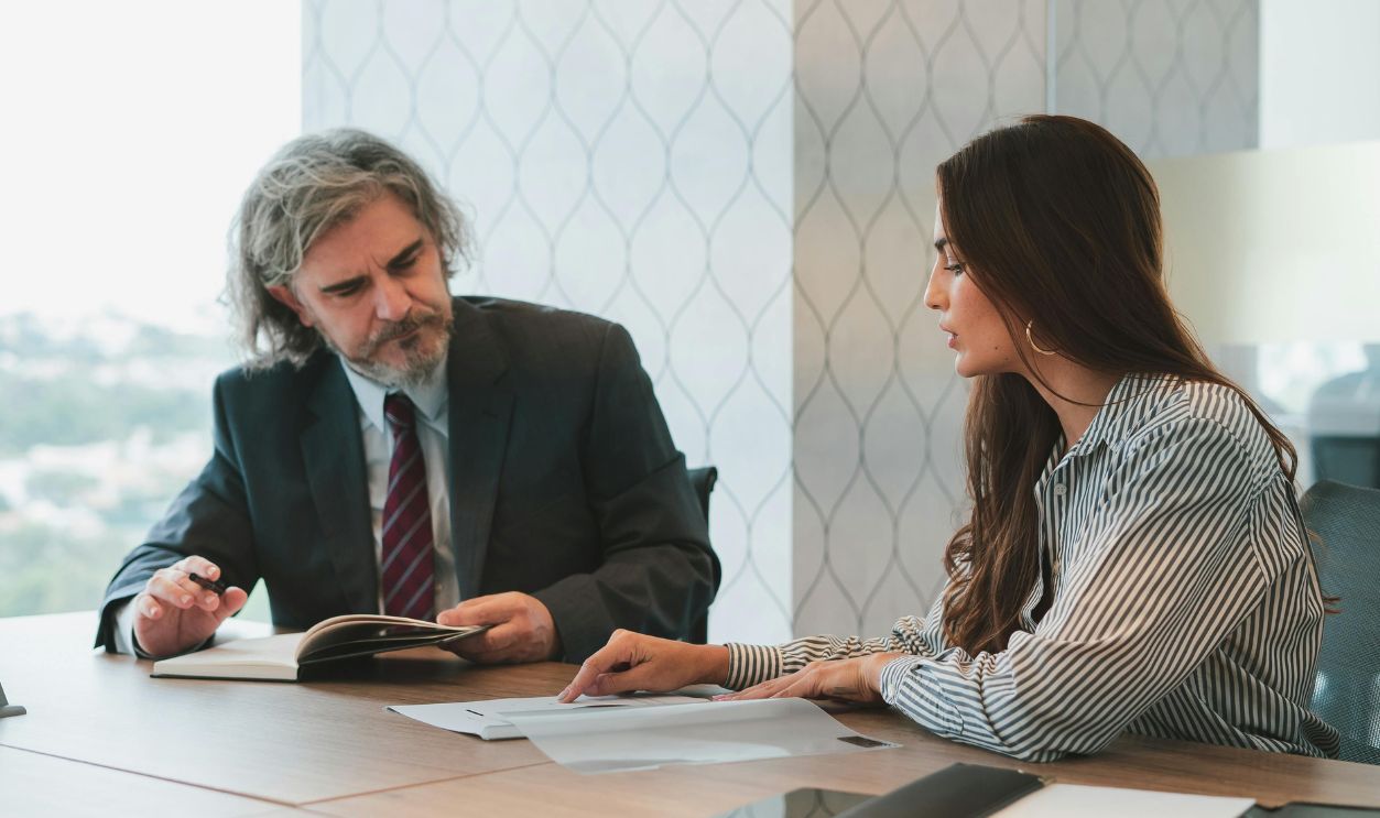 A person meeting with a trustee