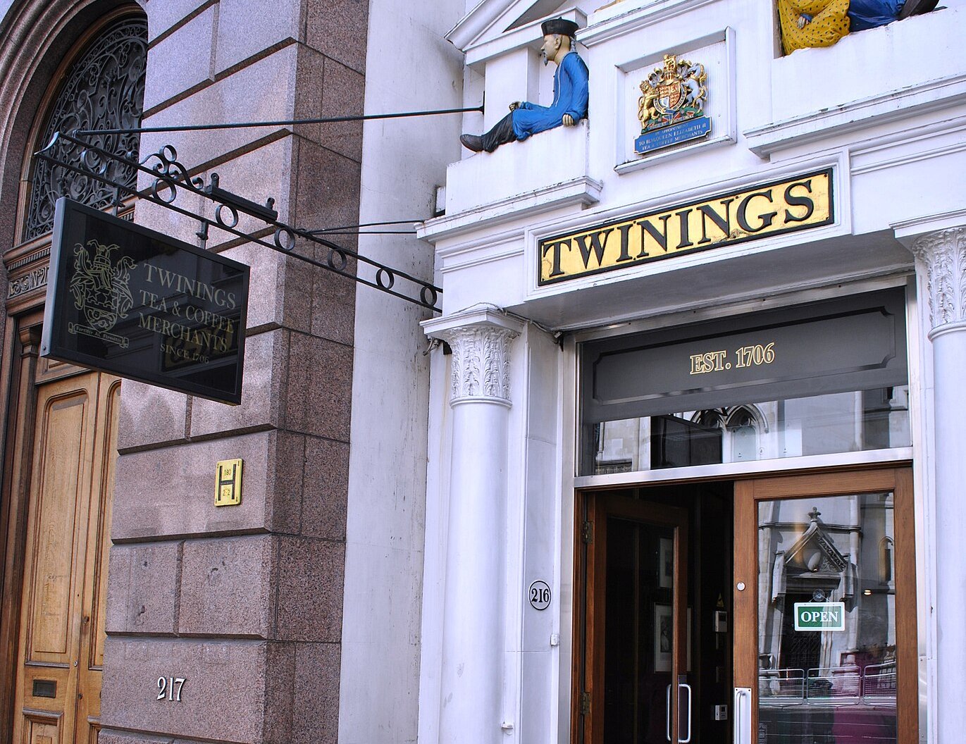 Twinings' shop on the Strand in central London was established as a tea room in 1706