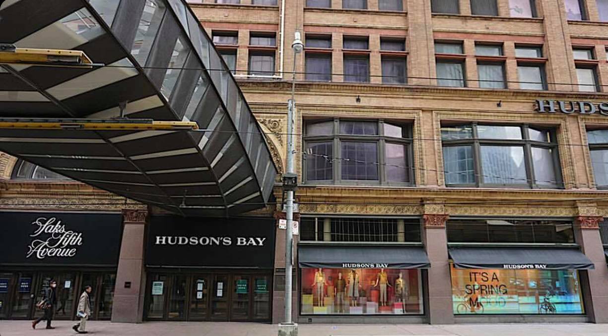 Facade Of The Hudson's Bay Department Store On Queen Street, Toronto, Canada