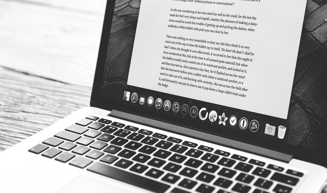 silver MacBook showing application