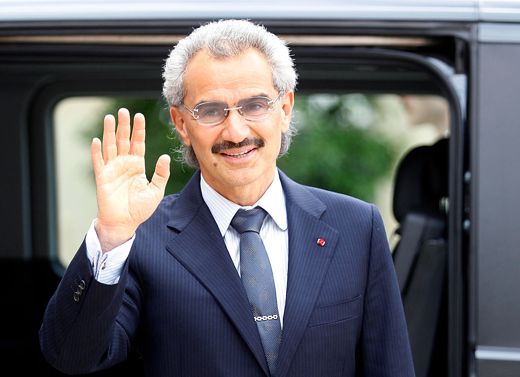 French President Francois Hollande Receives Prince Alwaleed Bin Talal Bin Abdulaziz Al Saud At Elysee Palace In Paris