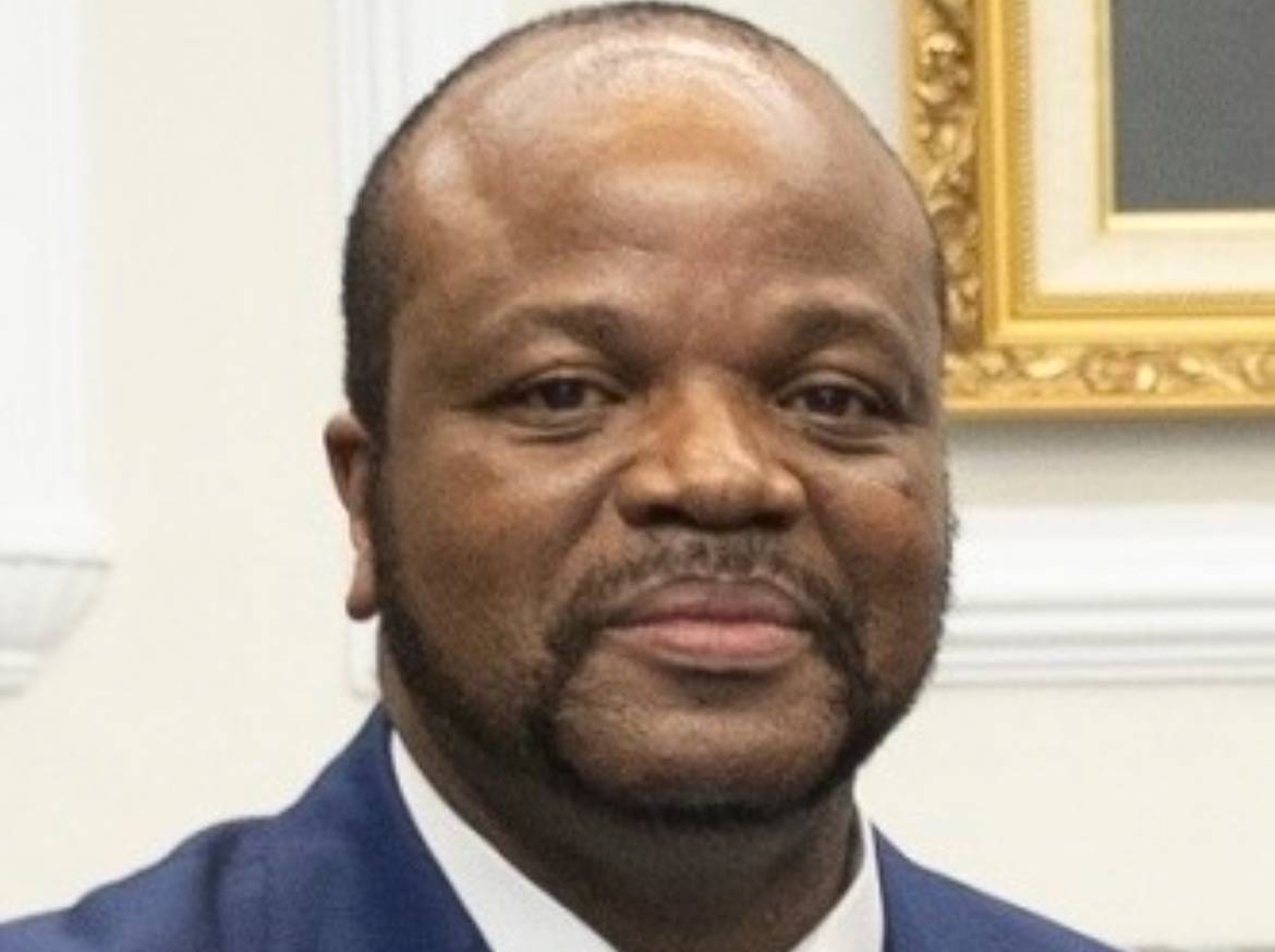 King Mswati III of Eswatini in blue suit