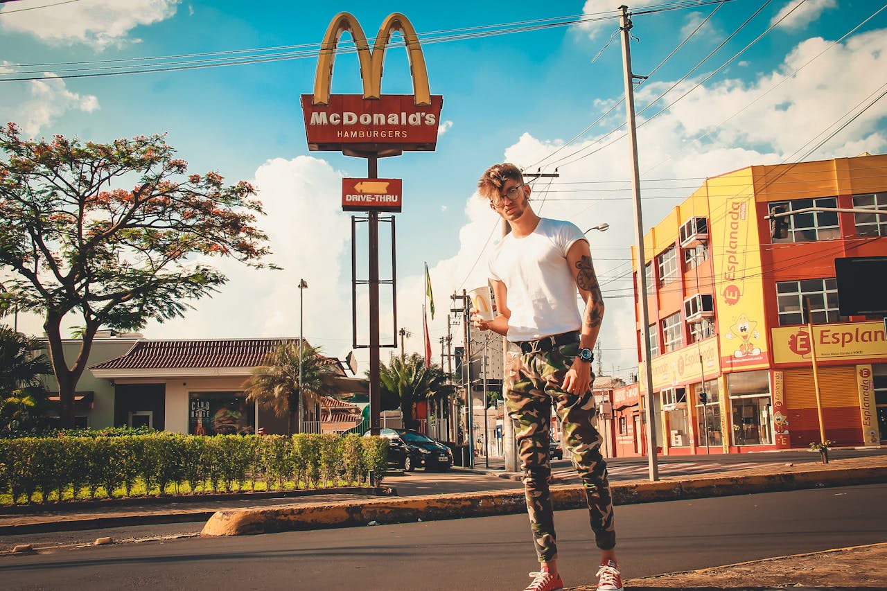Man in front of McDonald’s