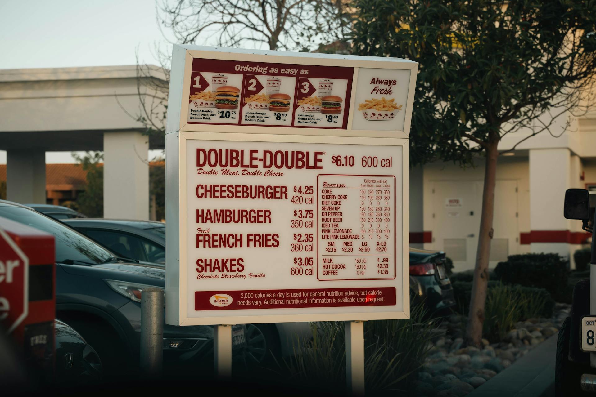 In-N-Out Burger Drive-Thru Menu Signage